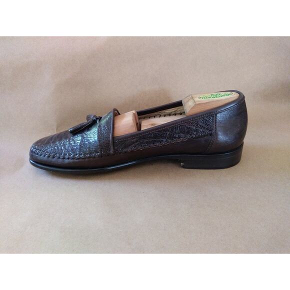 Belvedere Florence Men\'s Shoes Brown Genuine Crocodile& ostridg Loafer SlipOn8.5 main image 4